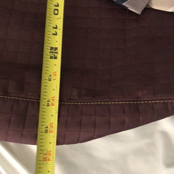 LARGE PLEATED BOW CHOCOLATE BROWN PURSE red floral inner - Picture 5 of 6